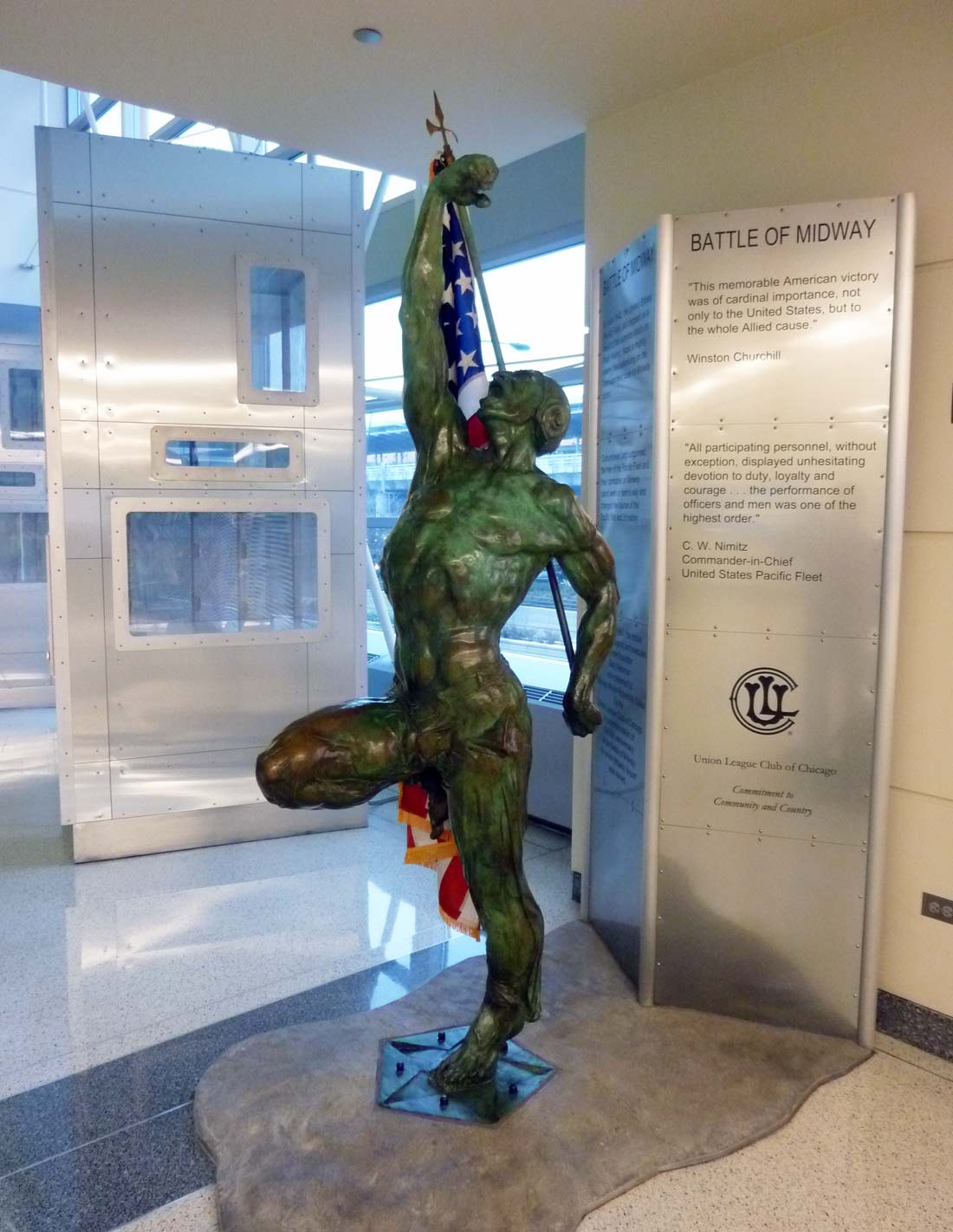 “America,” Midway Airport, Chicago, Illinois, 1993. Gary Weisman, sculptor. Photograph by author.
