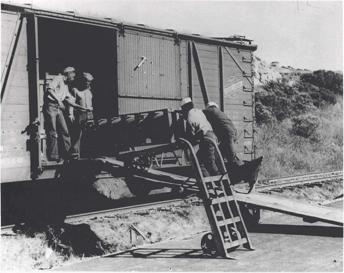 Photo of U.S. Navy personnel loading munitions at Port Chicago Naval Magazine, c. 1943–44. Photo courtesy National Park Service Digital Image Archives