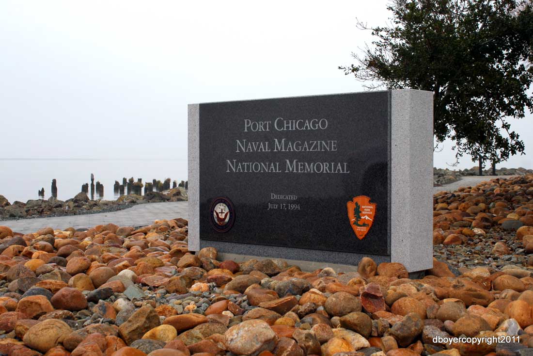 Port Chicago Naval Magazine National Memorial, Port Chicago, California, 2011. Photo courtesy Dina Boyer, San Francisco Bay Area Independent Media Center.