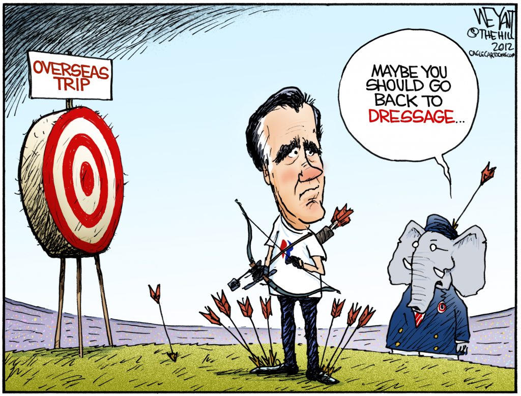 © Copyright: Christopher Weyant, "Mitt's Misses" 2012, http://www.politicalcartoons.com/